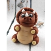 Figurka cukrowa ozdoby na tort dinozaur brązowy dekoracje urodzinowe dino